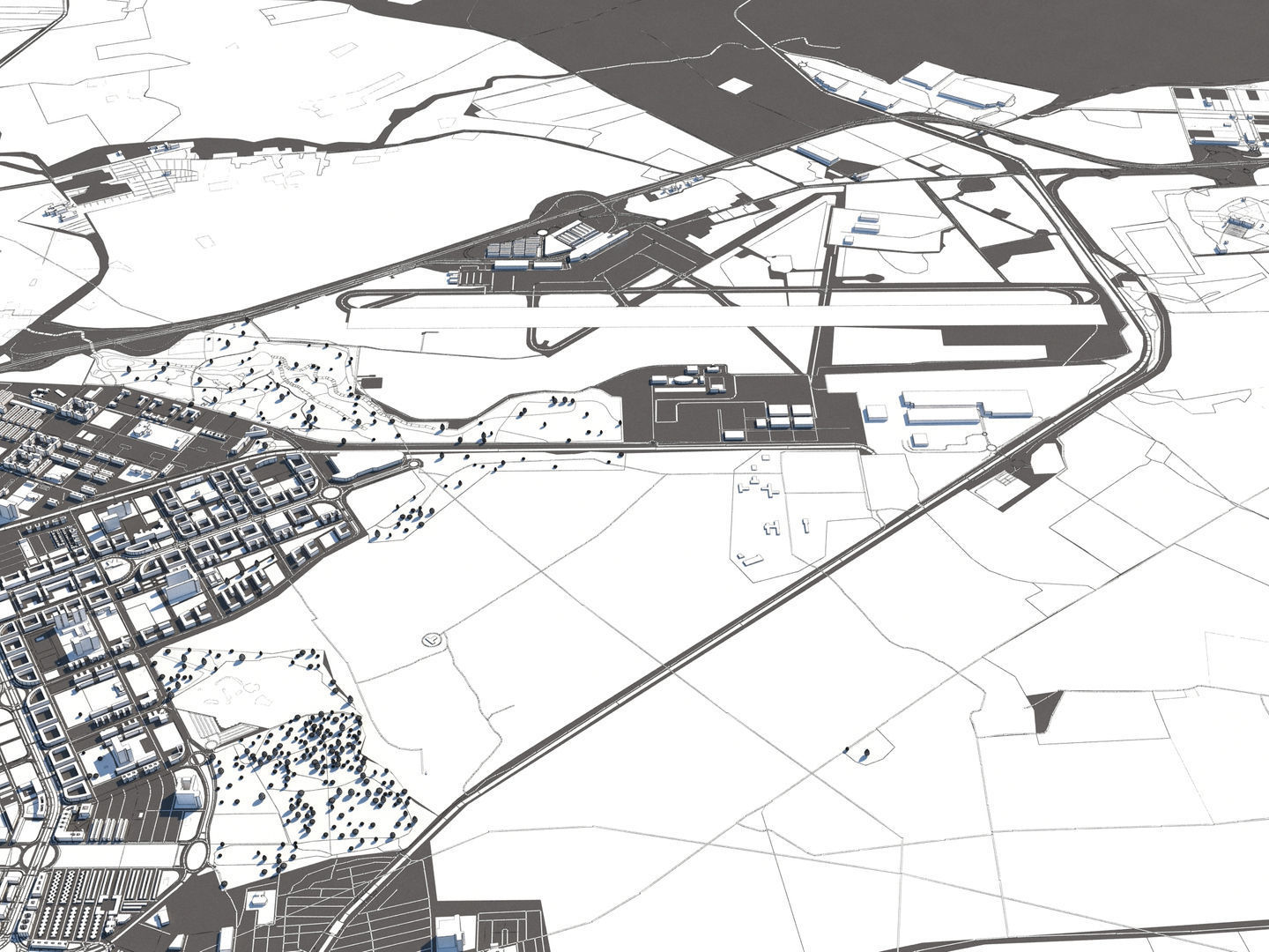 Seville 50x50km 3D City Map 3D model_22