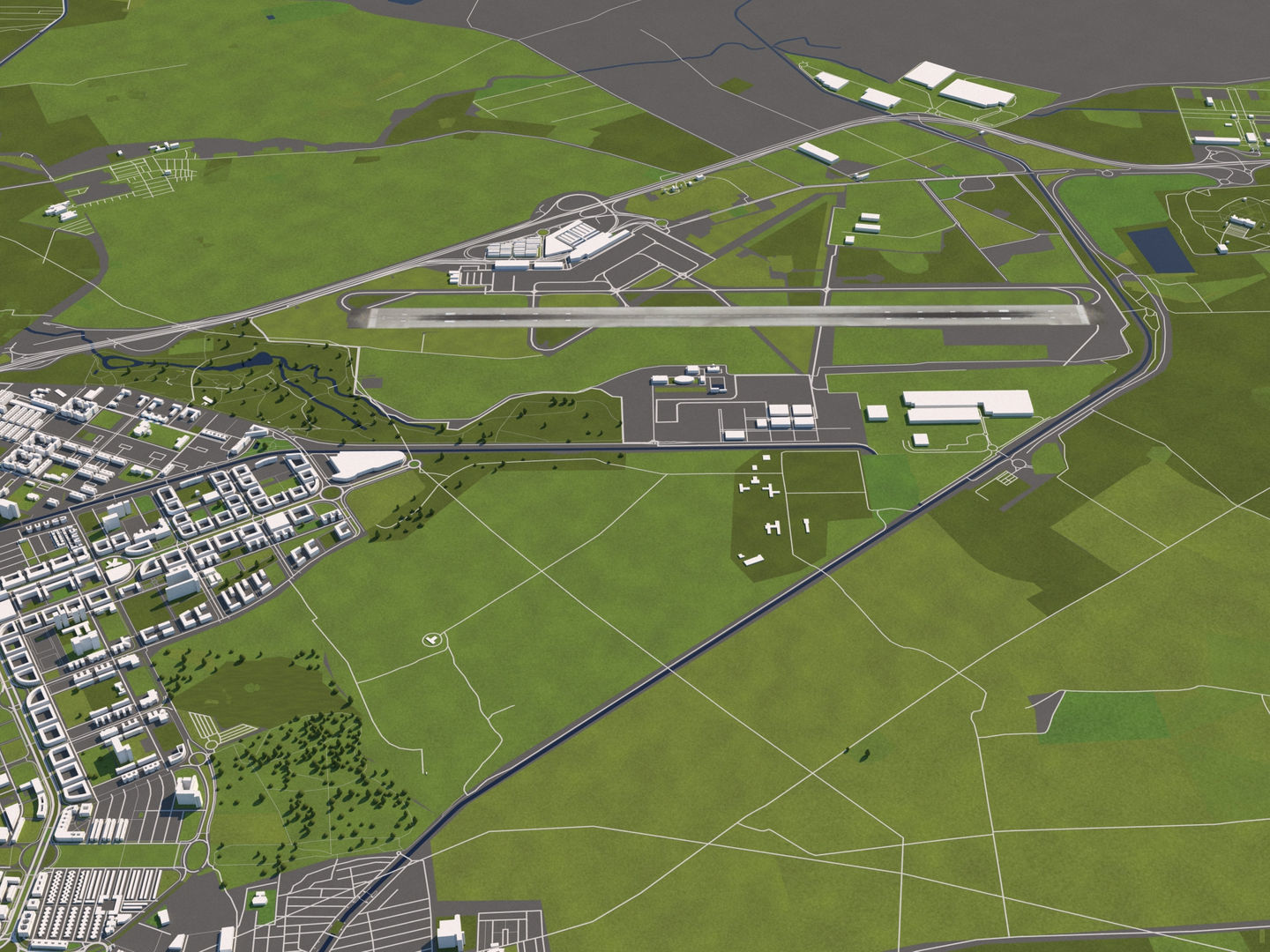 Seville 50x50km 3D City Map 3D model_5