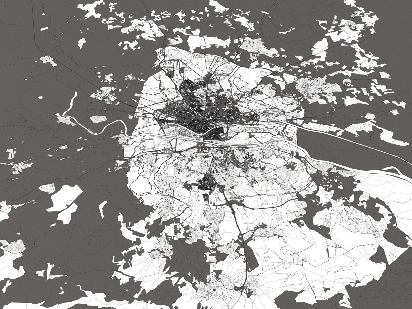 Seville 50x50km 3D City Map 3D model_19