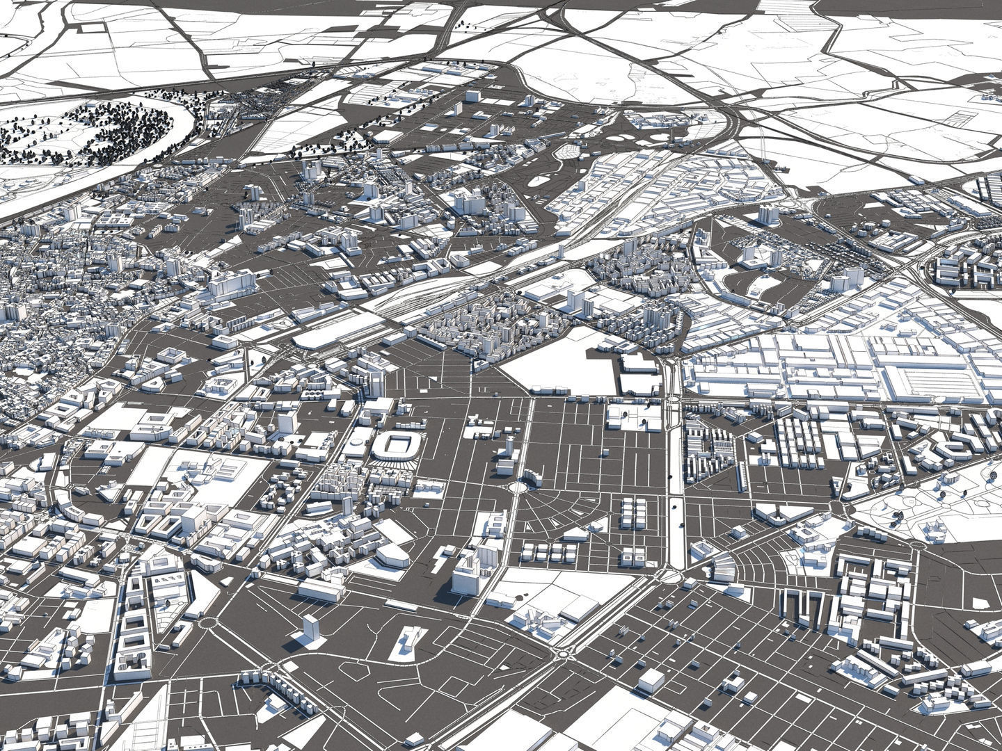 Seville 50x50km 3D City Map 3D model_24