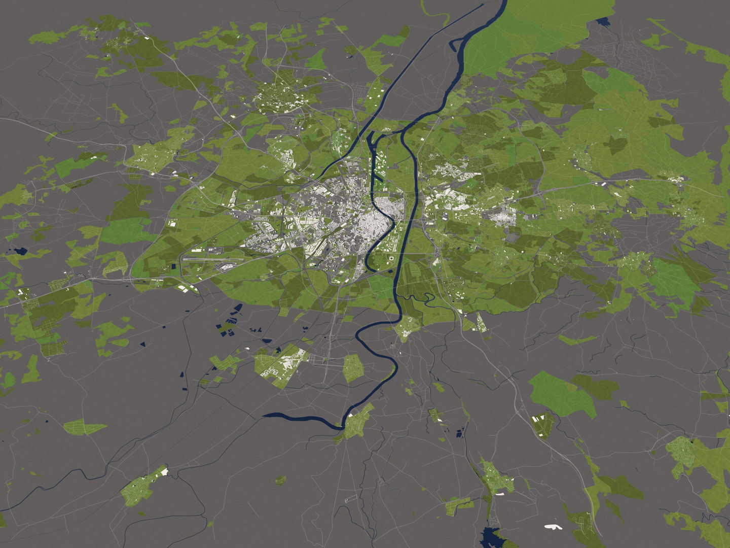 Seville 50x50km 3D City Map 3D model_14