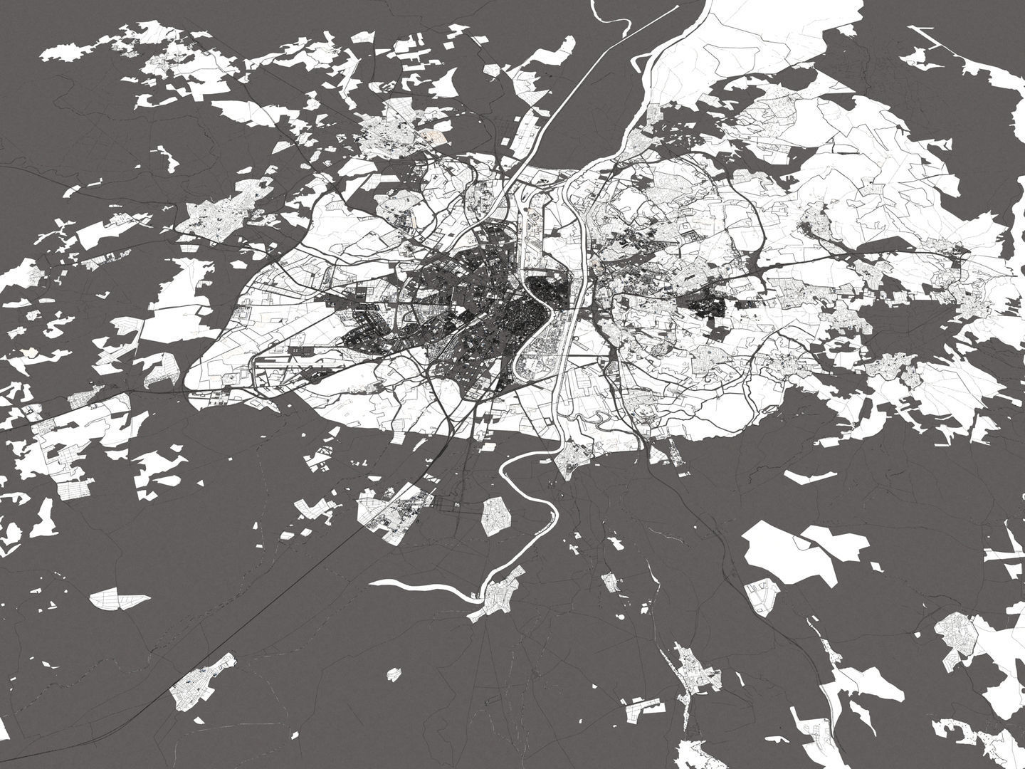 Seville 50x50km 3D City Map 3D model_20