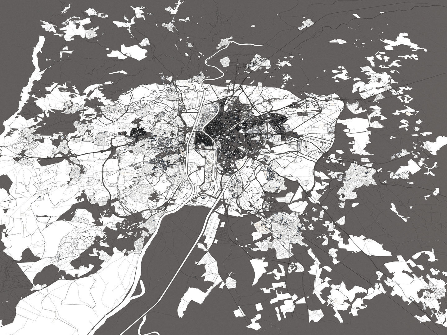 Seville 50x50km 3D City Map 3D model_18