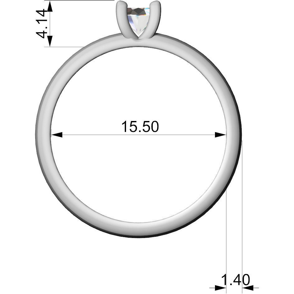 Engagement ring 3D print model_6