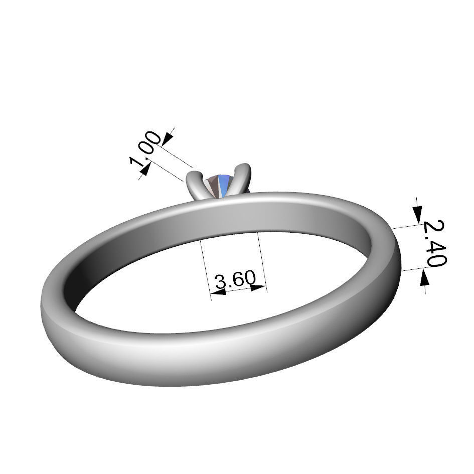 Engagement ring 3D print model_5