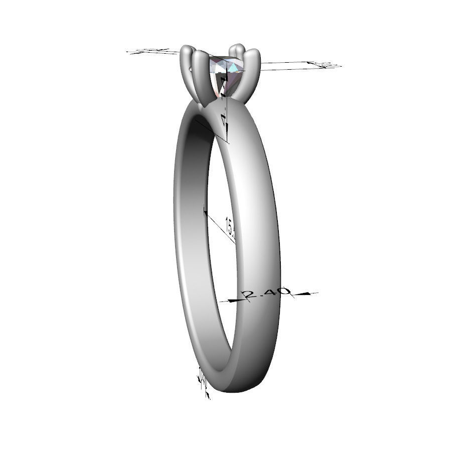 Engagement ring 3D print model_7