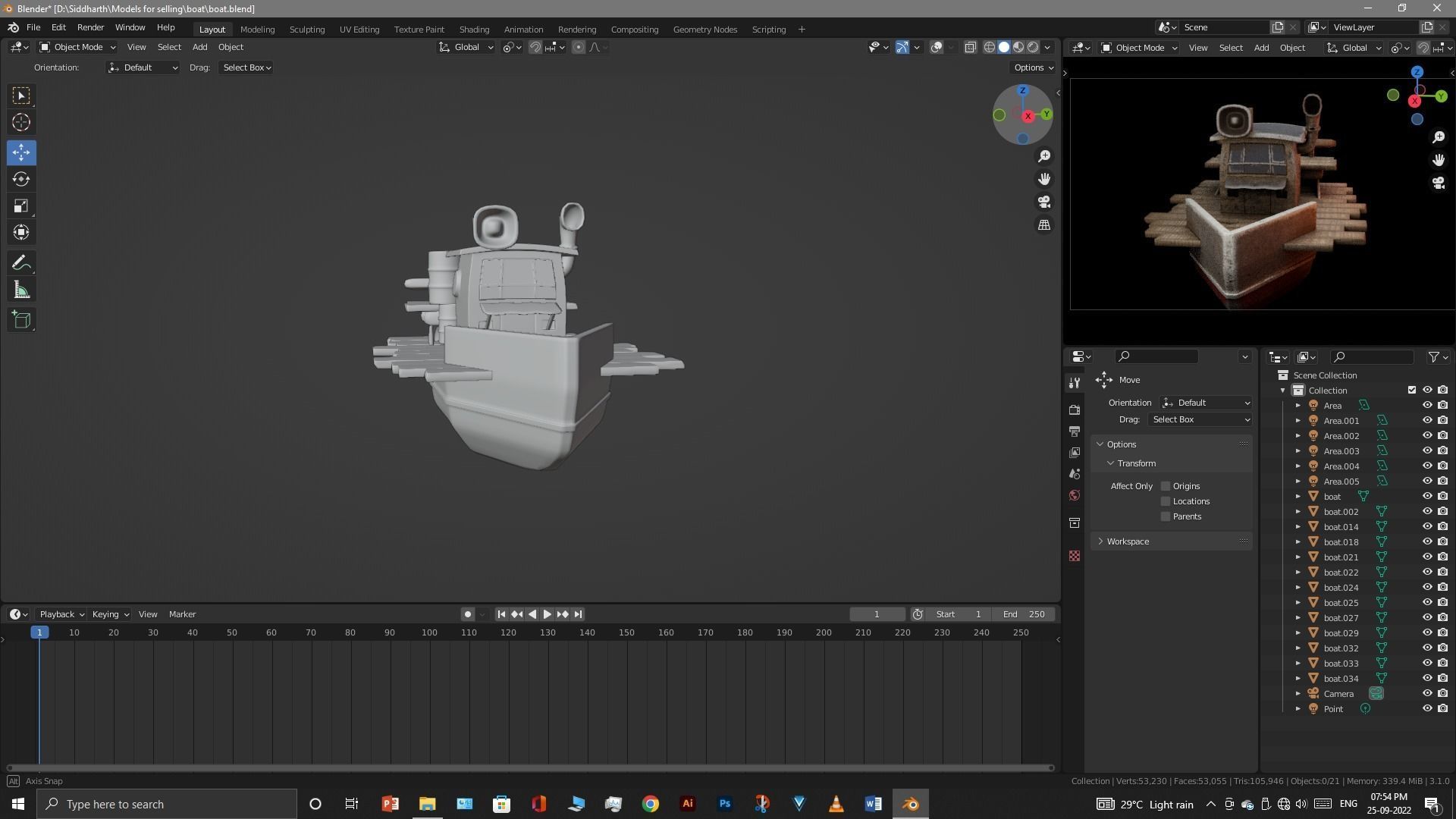 Old Boat 3D model_9