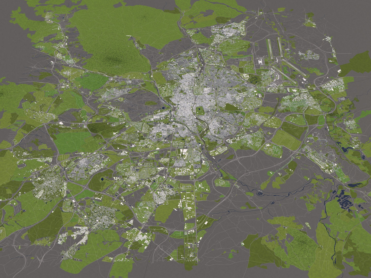 Madrid 50x50km 3D City Map 3D model_12