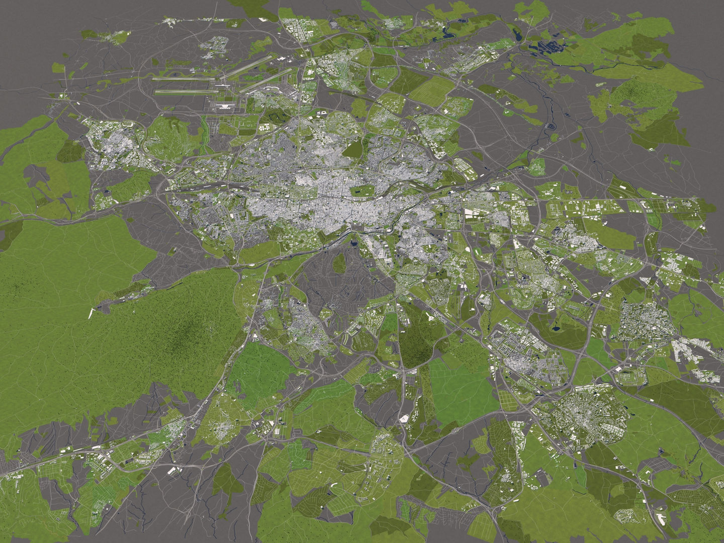 Madrid 50x50km 3D City Map 3D model_13