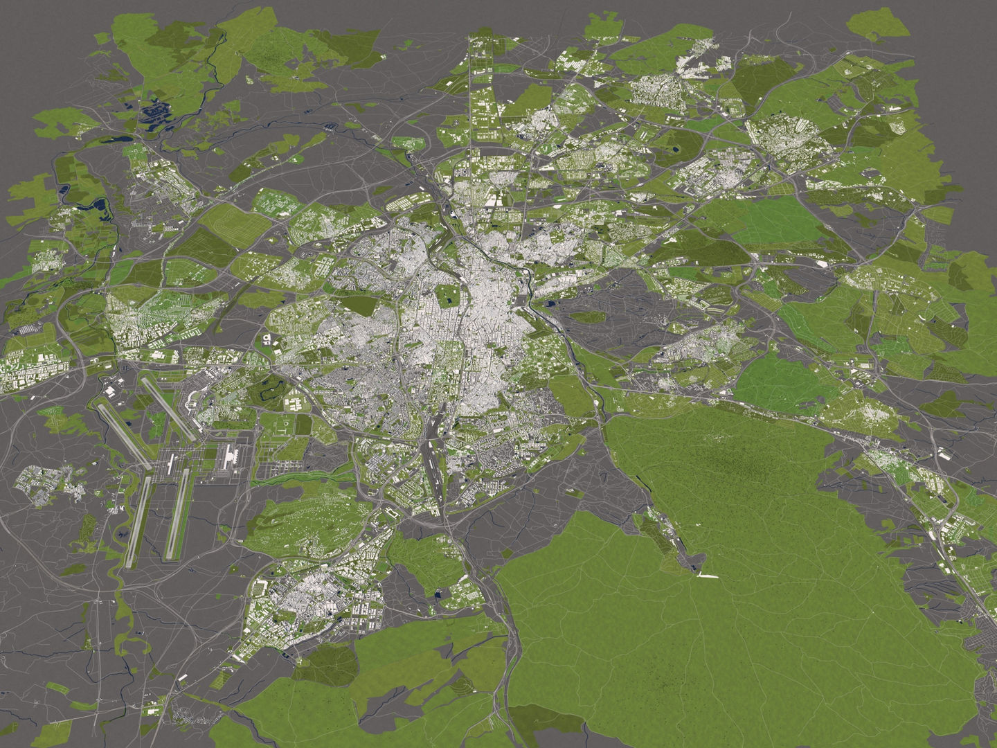 Madrid 50x50km 3D City Map 3D model_14