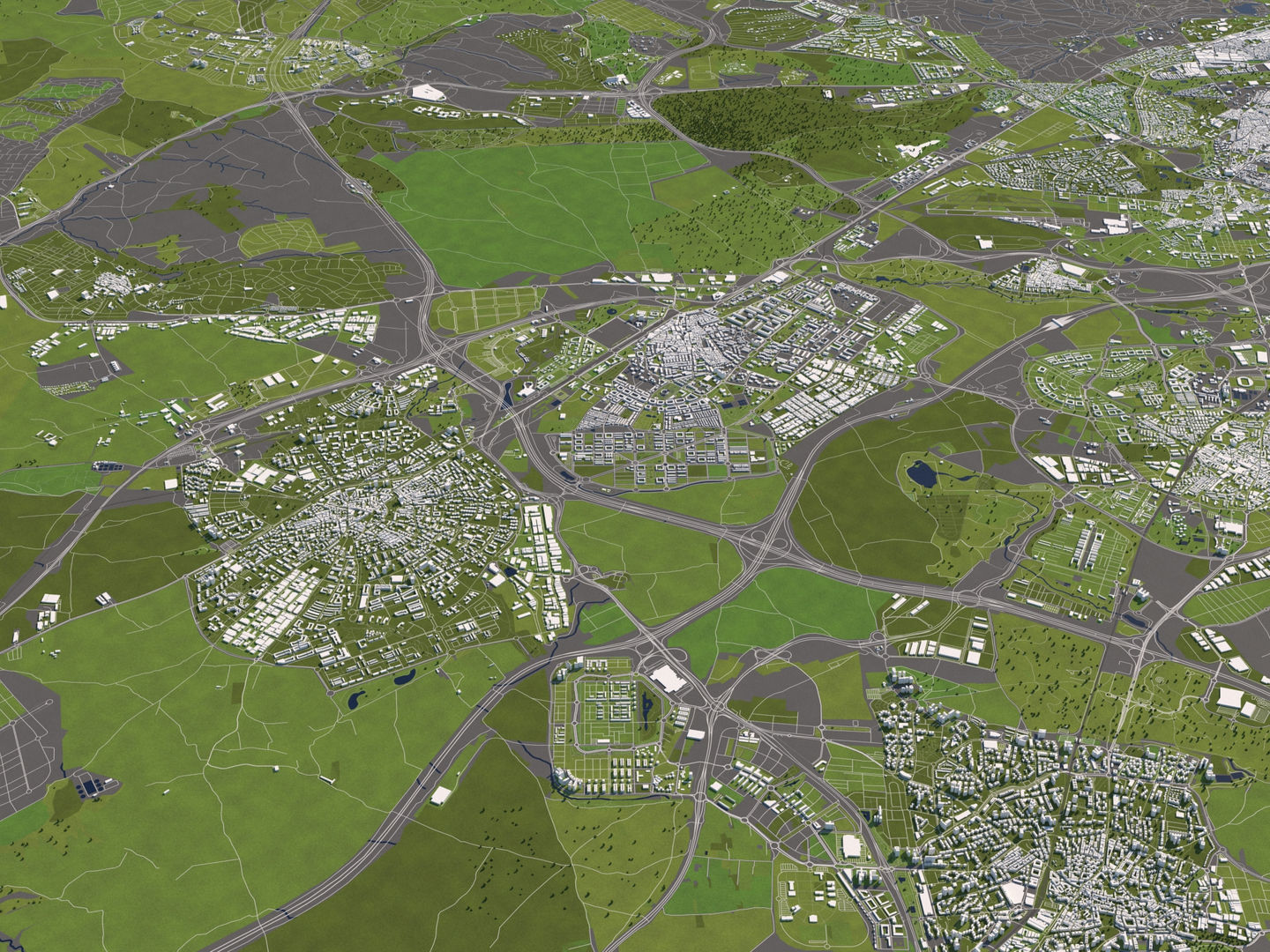 Madrid 50x50km 3D City Map 3D model_5