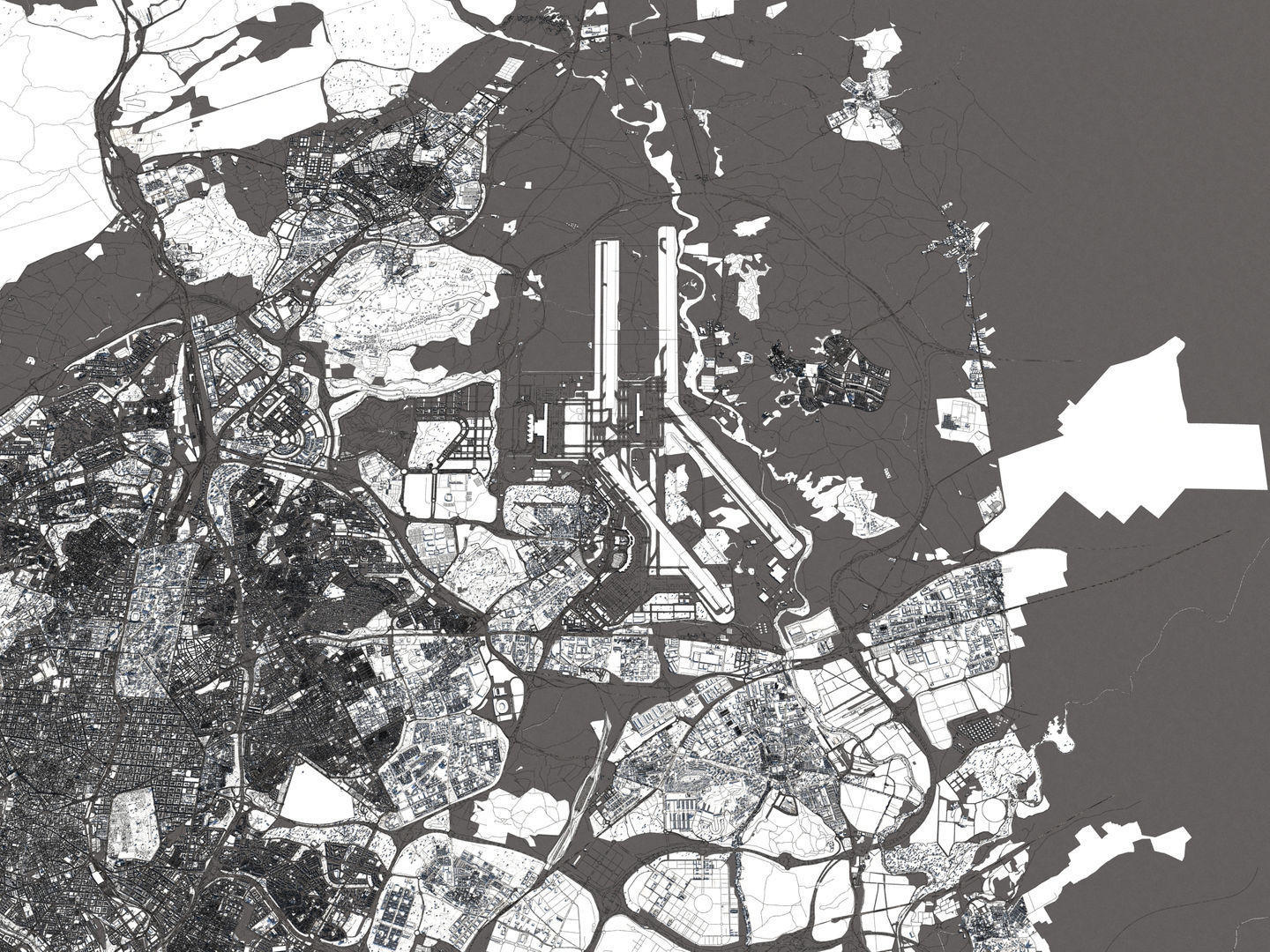 Madrid 50x50km 3D City Map 3D model_21