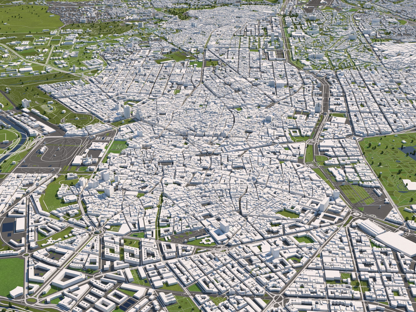 Madrid 50x50km 3D City Map 3D model_1
