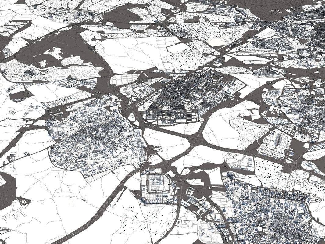 Madrid 50x50km 3D City Map 3D model_22