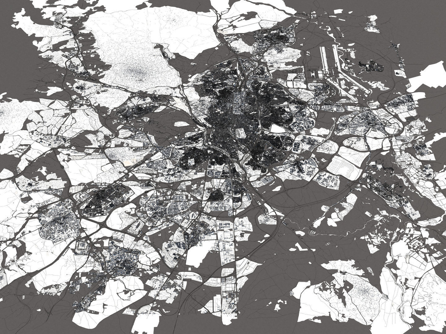 Madrid 50x50km 3D City Map 3D model_18