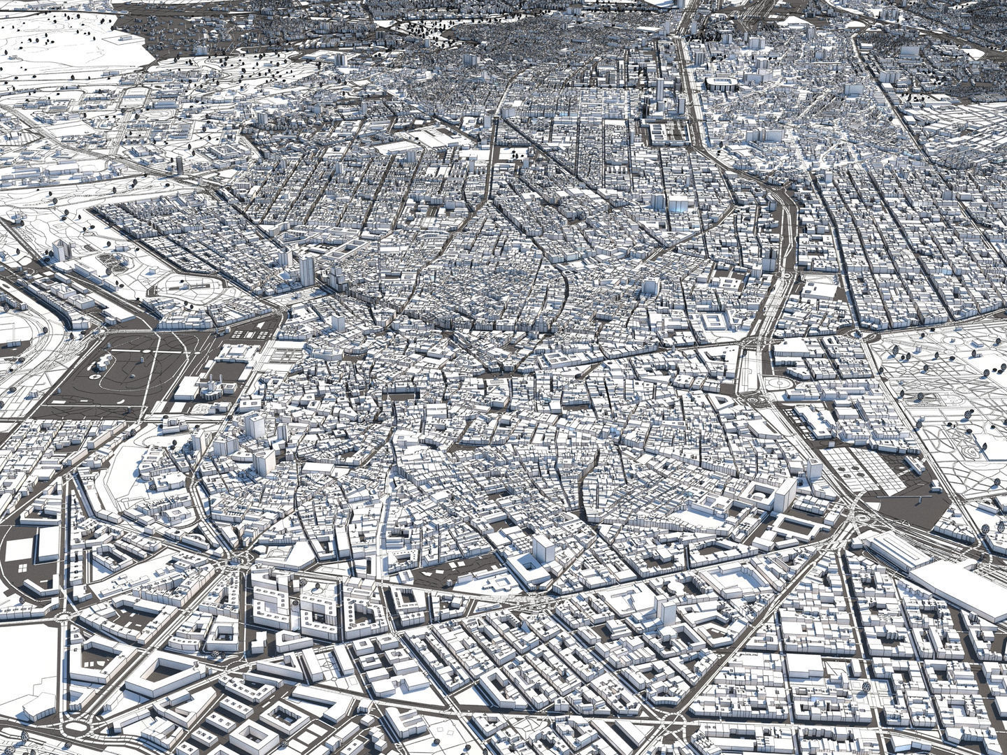 Madrid 50x50km 3D City Map 3D model_15