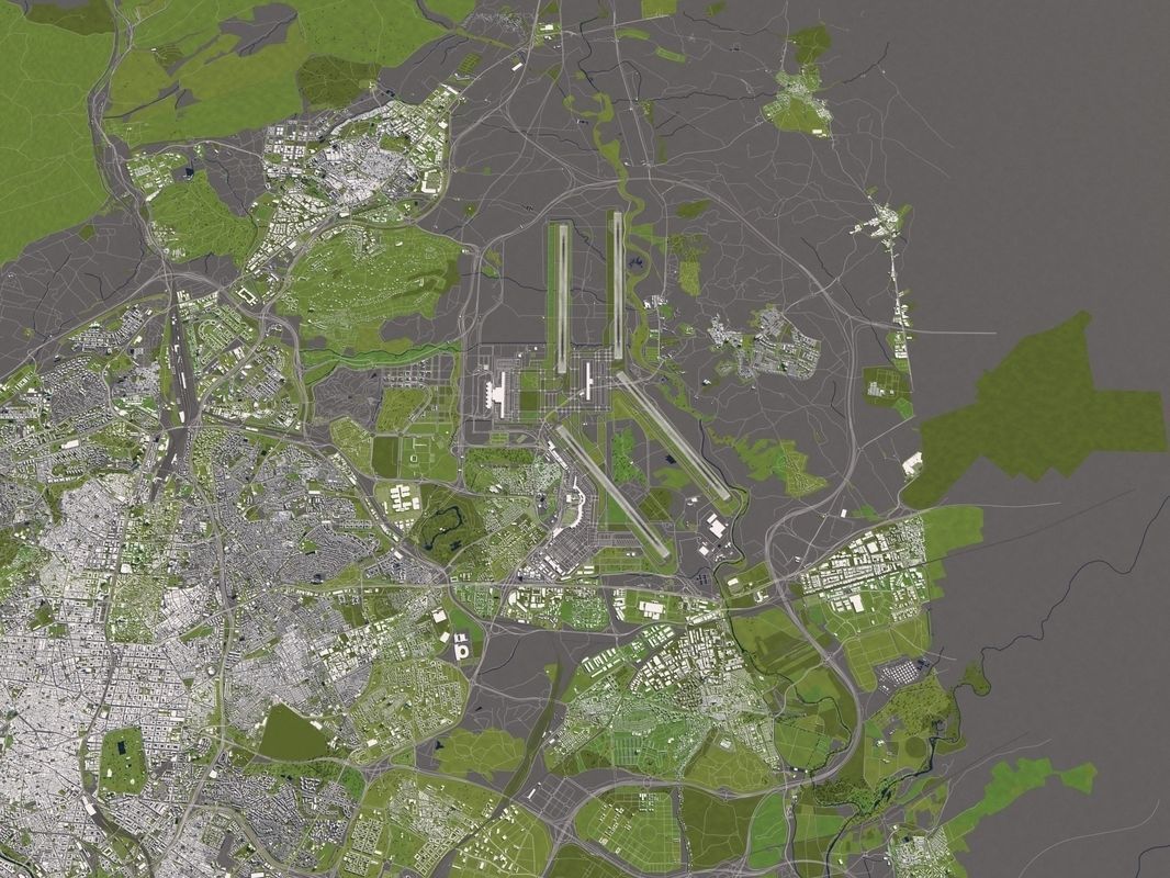 Madrid 50x50km 3D City Map 3D model_4