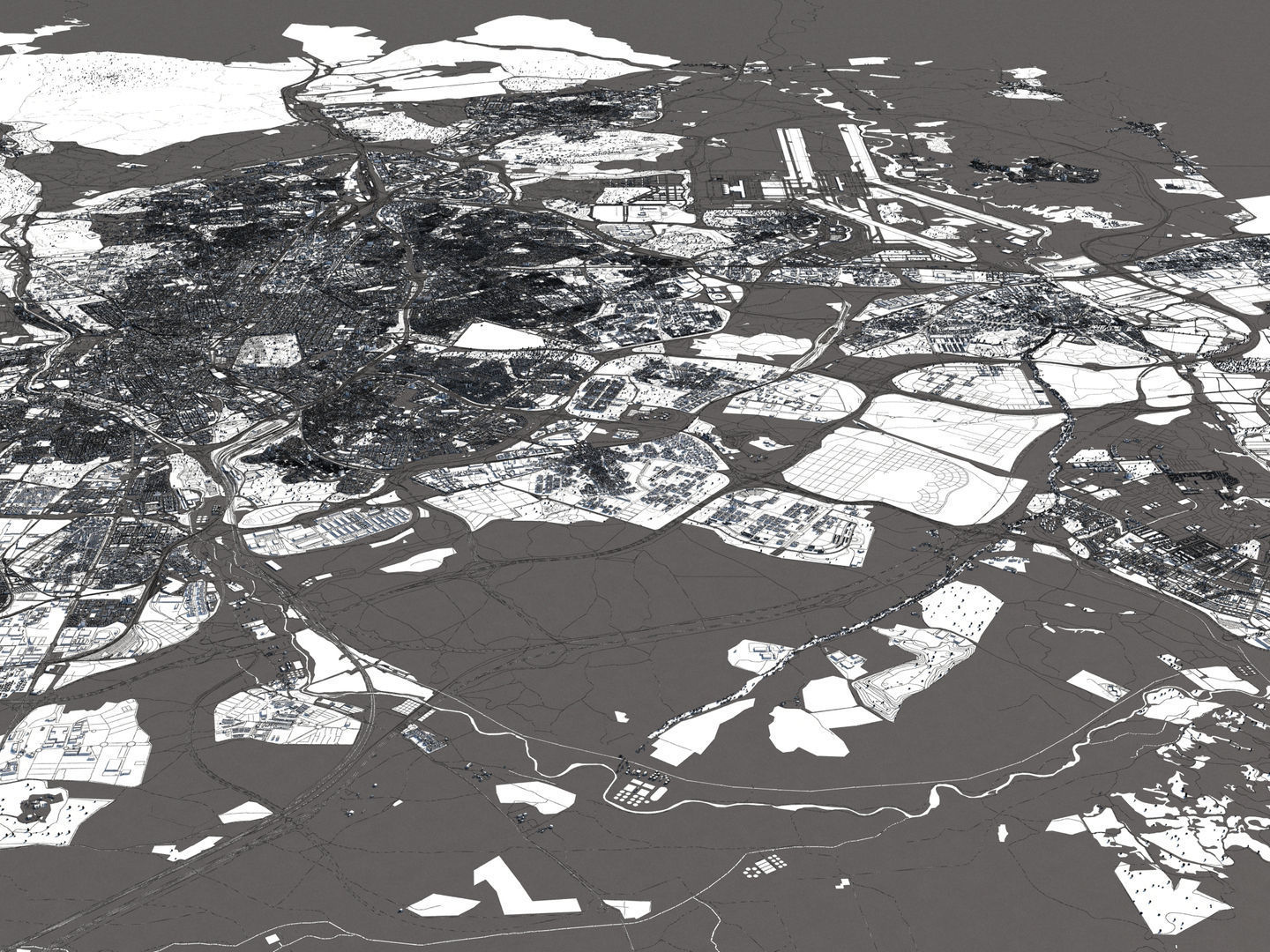 Madrid 50x50km 3D City Map 3D model_25