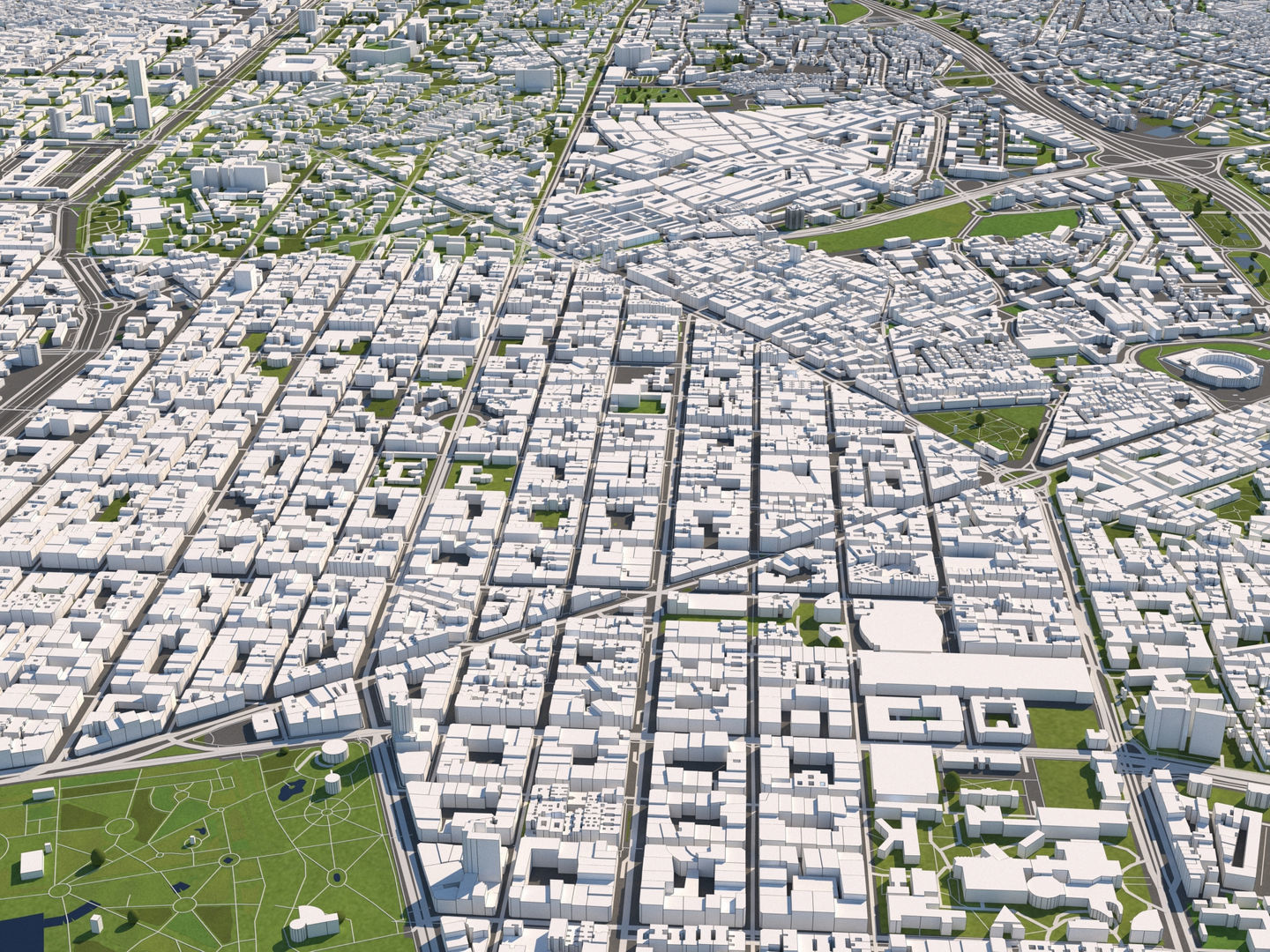 Madrid 50x50km 3D City Map 3D model_7