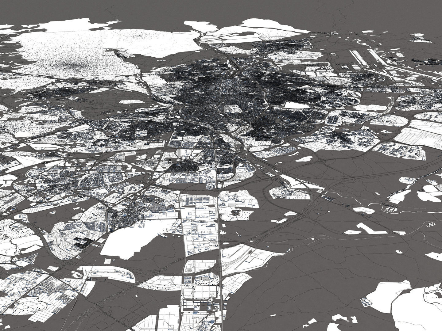 Madrid 50x50km 3D City Map 3D model_27