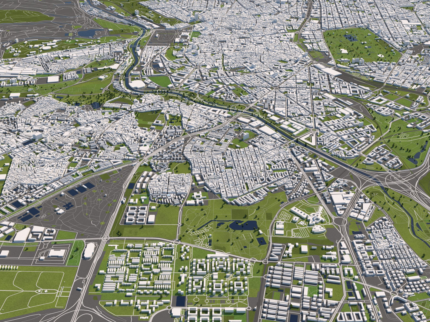 Madrid 50x50km 3D City Map 3D model_6