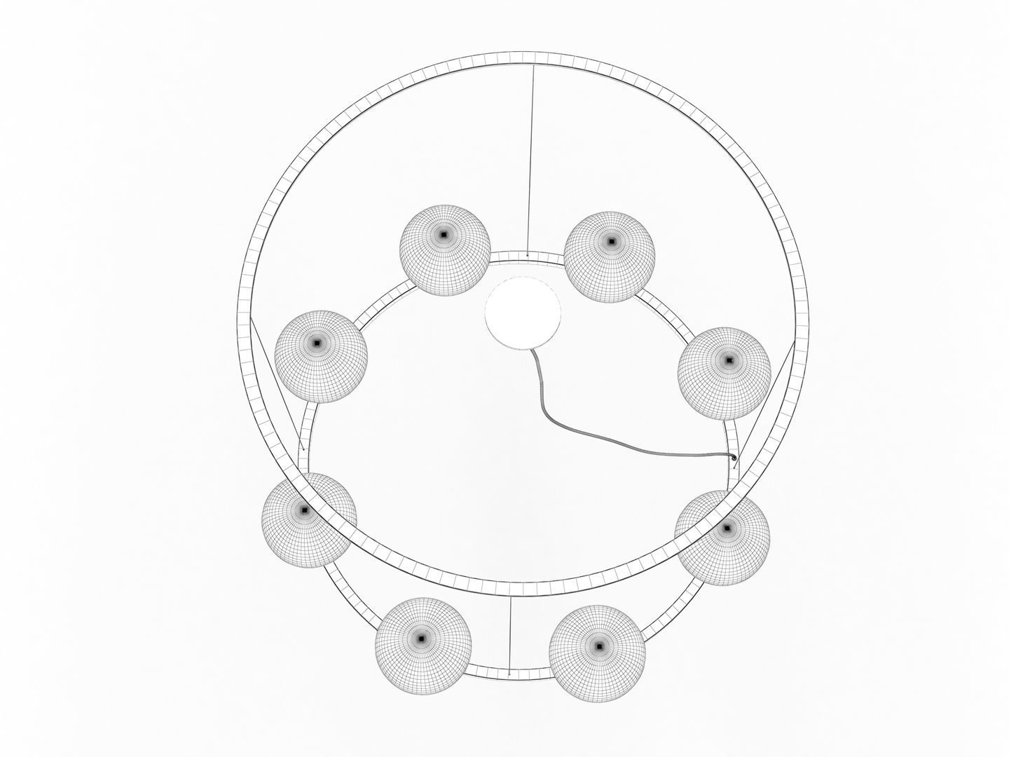 Circular Chandelier 003 3D model_15