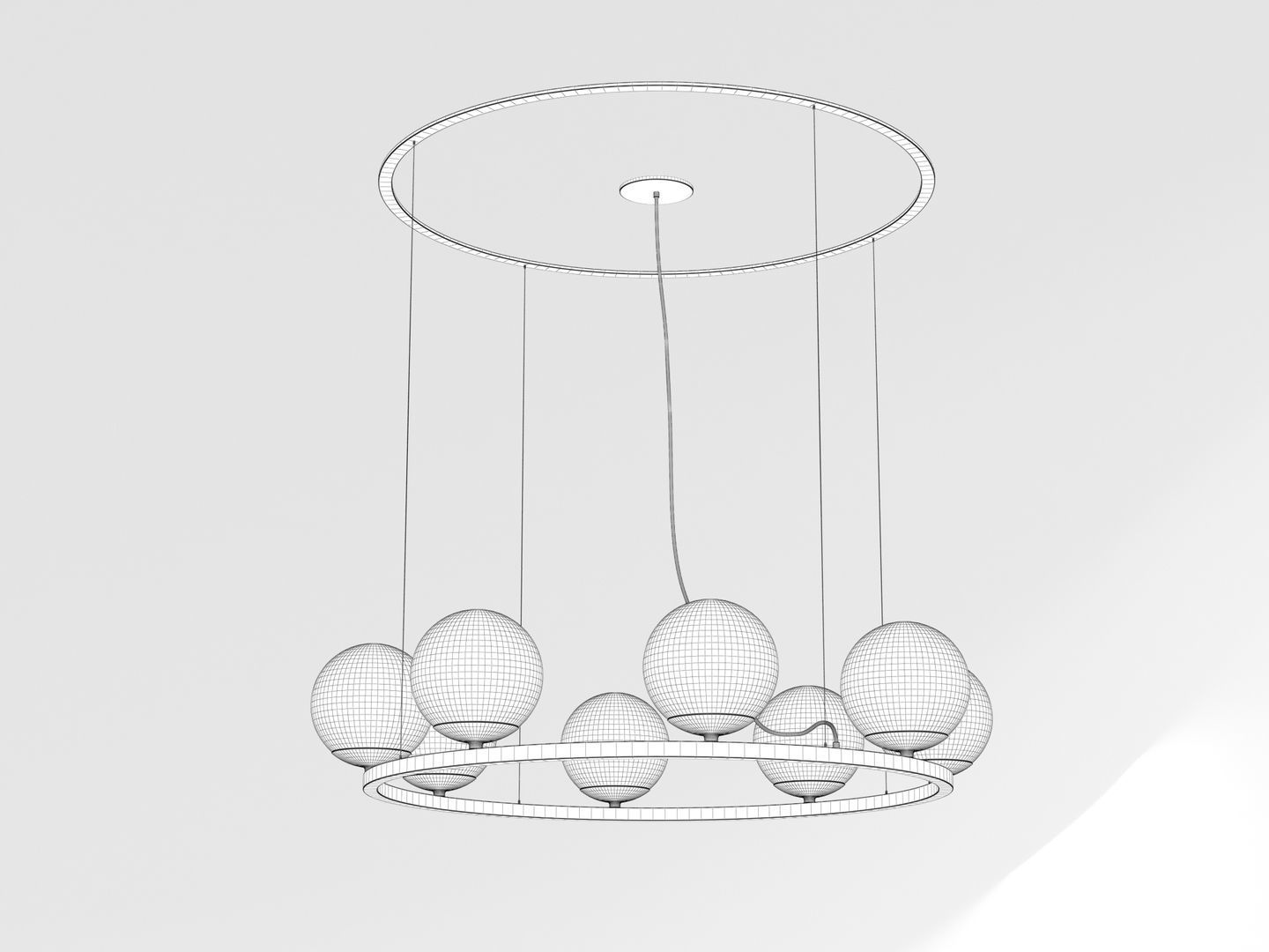 Circular Chandelier 003 3D model_8