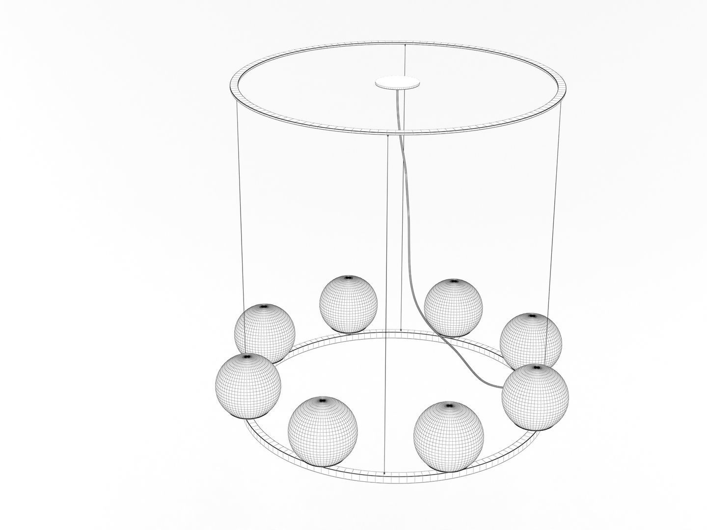 Circular Chandelier 003 3D model_9