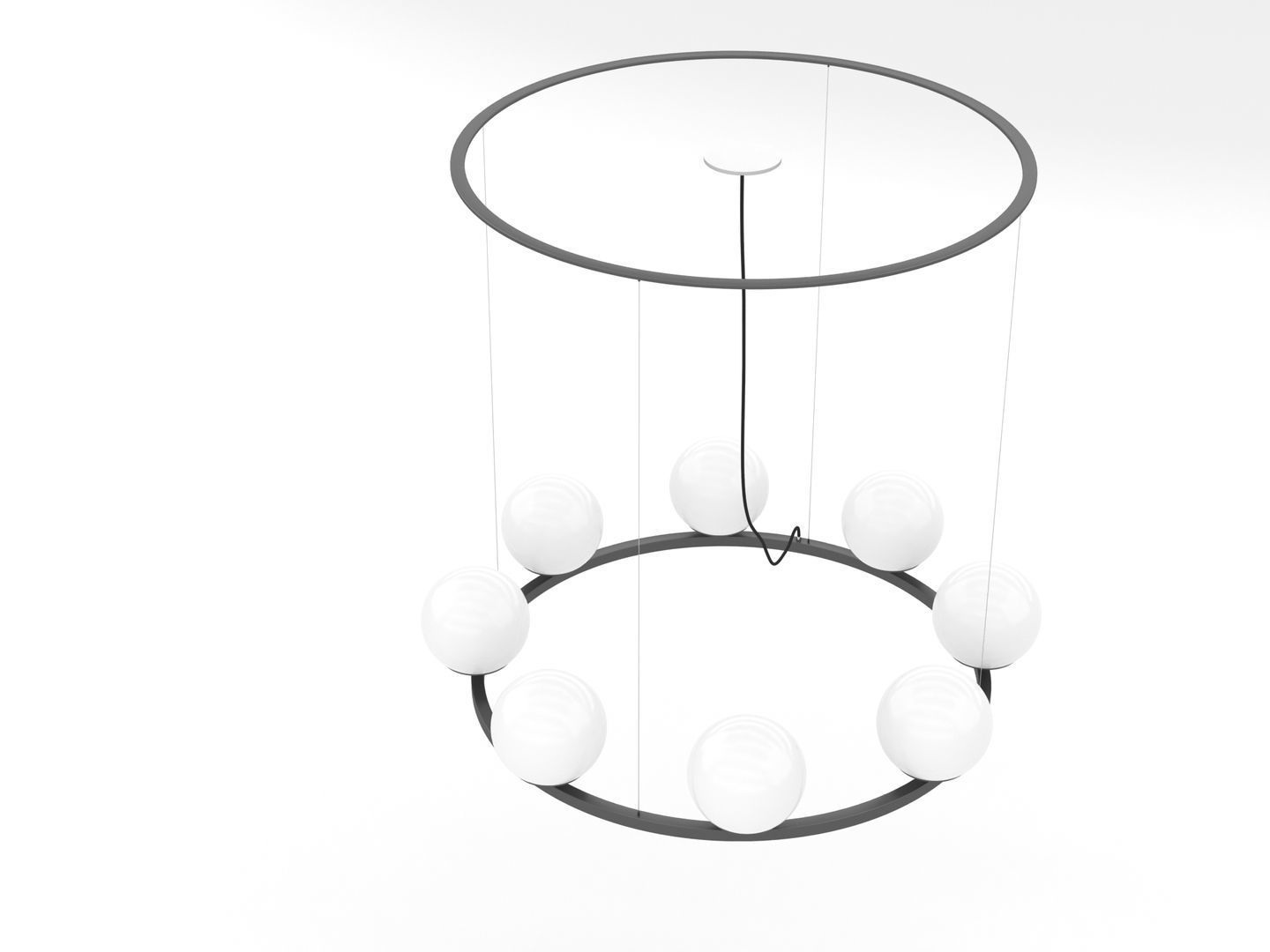 Circular Chandelier 003 3D model_2