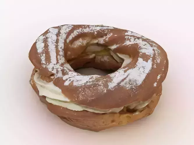 Bagel donut with powdered sugar