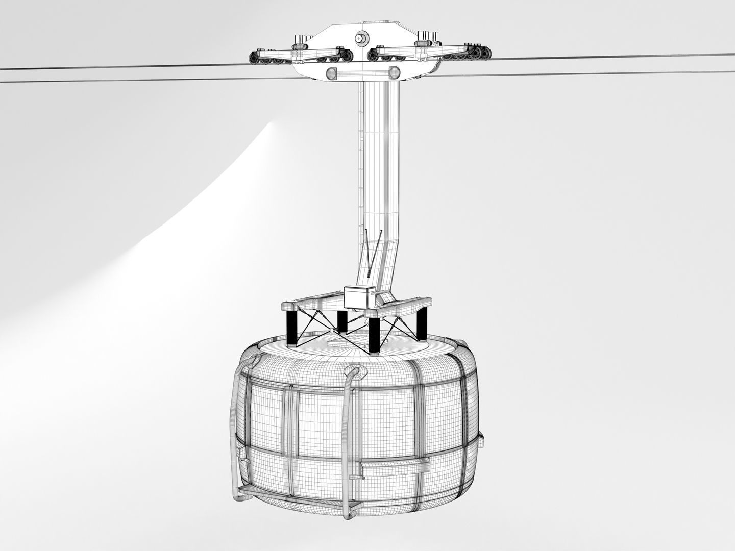 Cable Car Ski Lift 3D model_9