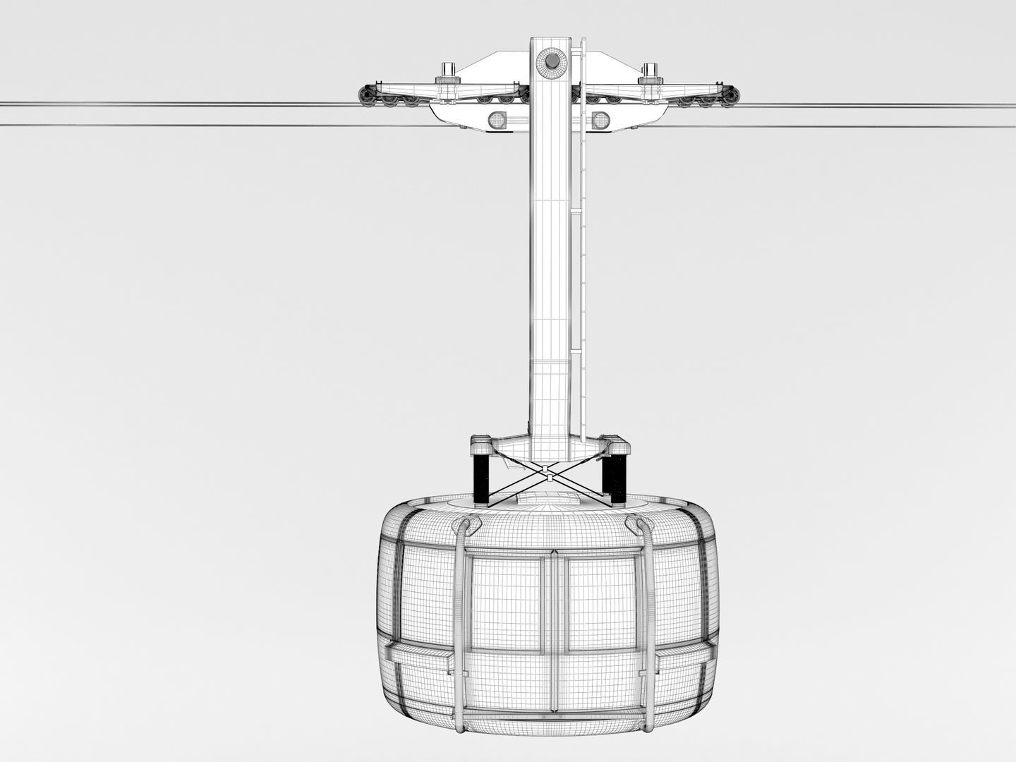 Cable Car Ski Lift 3D model_16