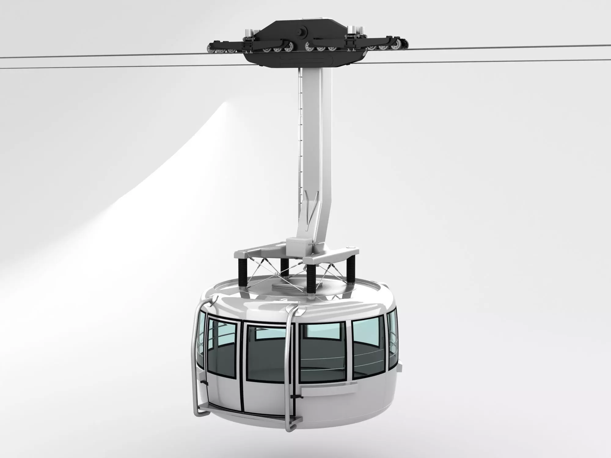 Cable Car Ski Lift 3D model_0