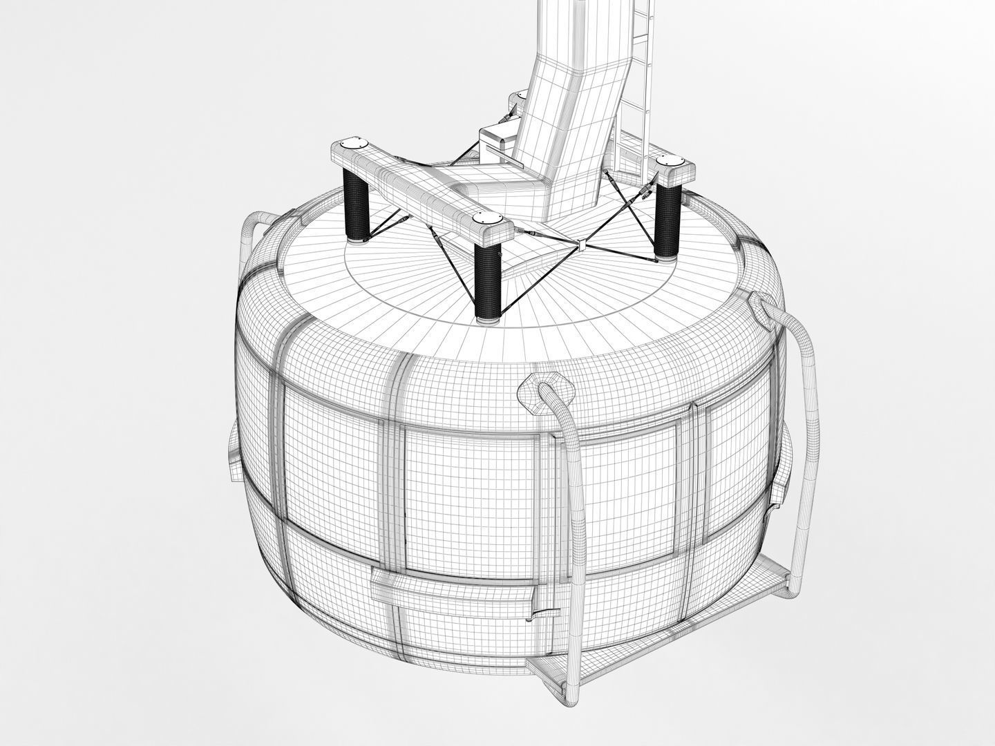Cable Car Ski Lift 3D model_13