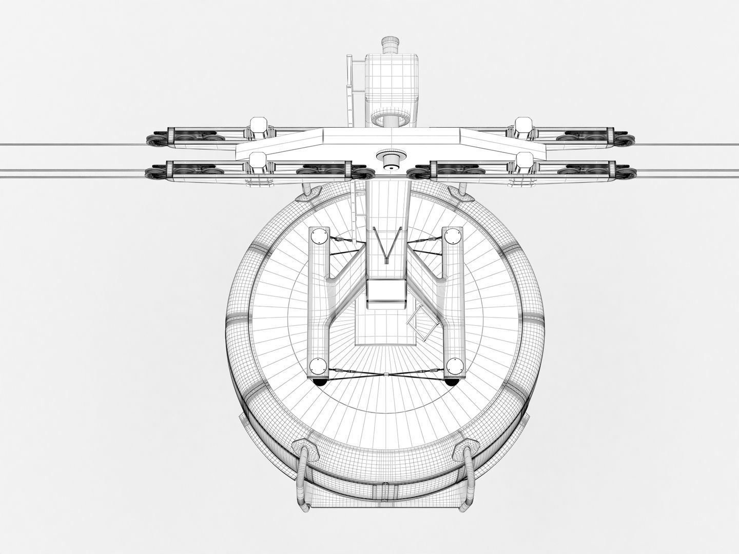 Cable Car Ski Lift 3D model_17