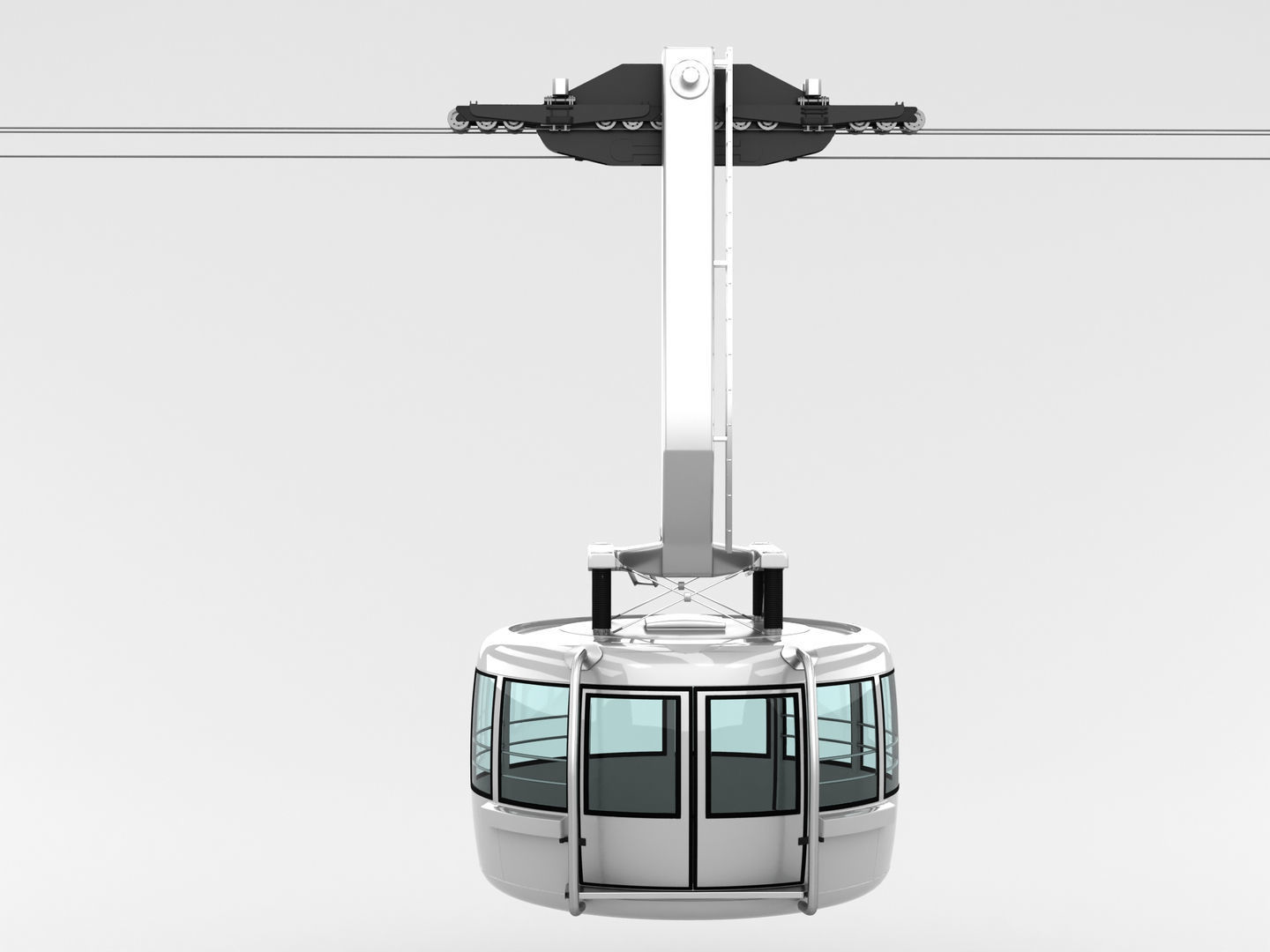 Cable Car Ski Lift 3D model_7