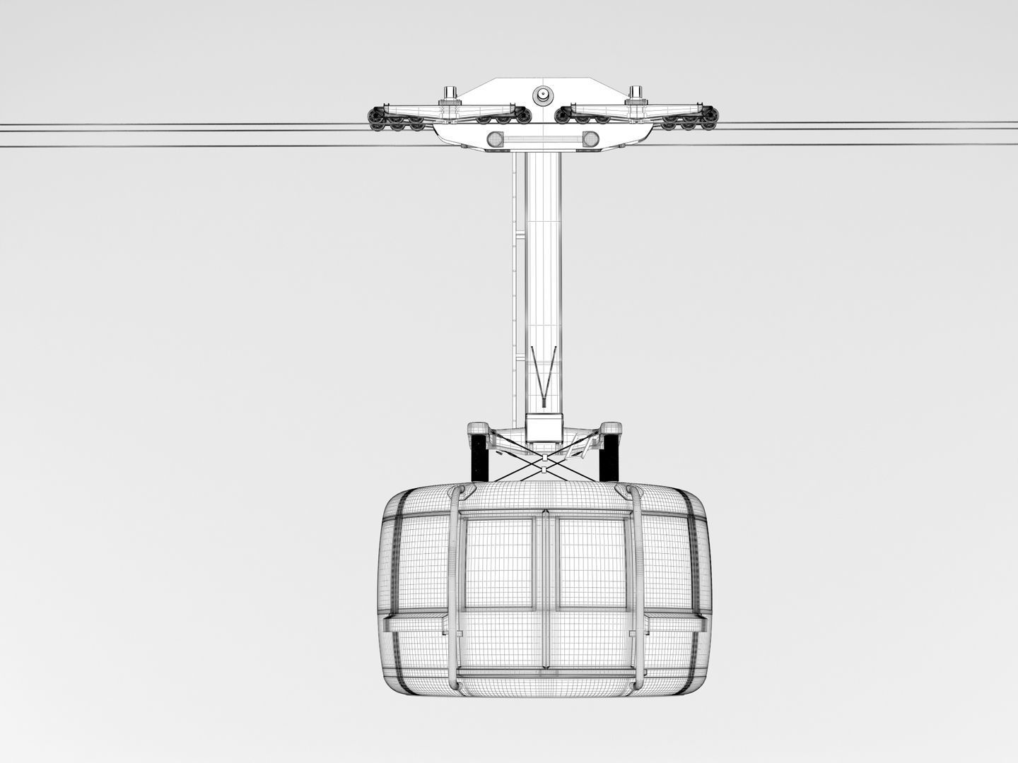 Cable Car Ski Lift 3D model_15