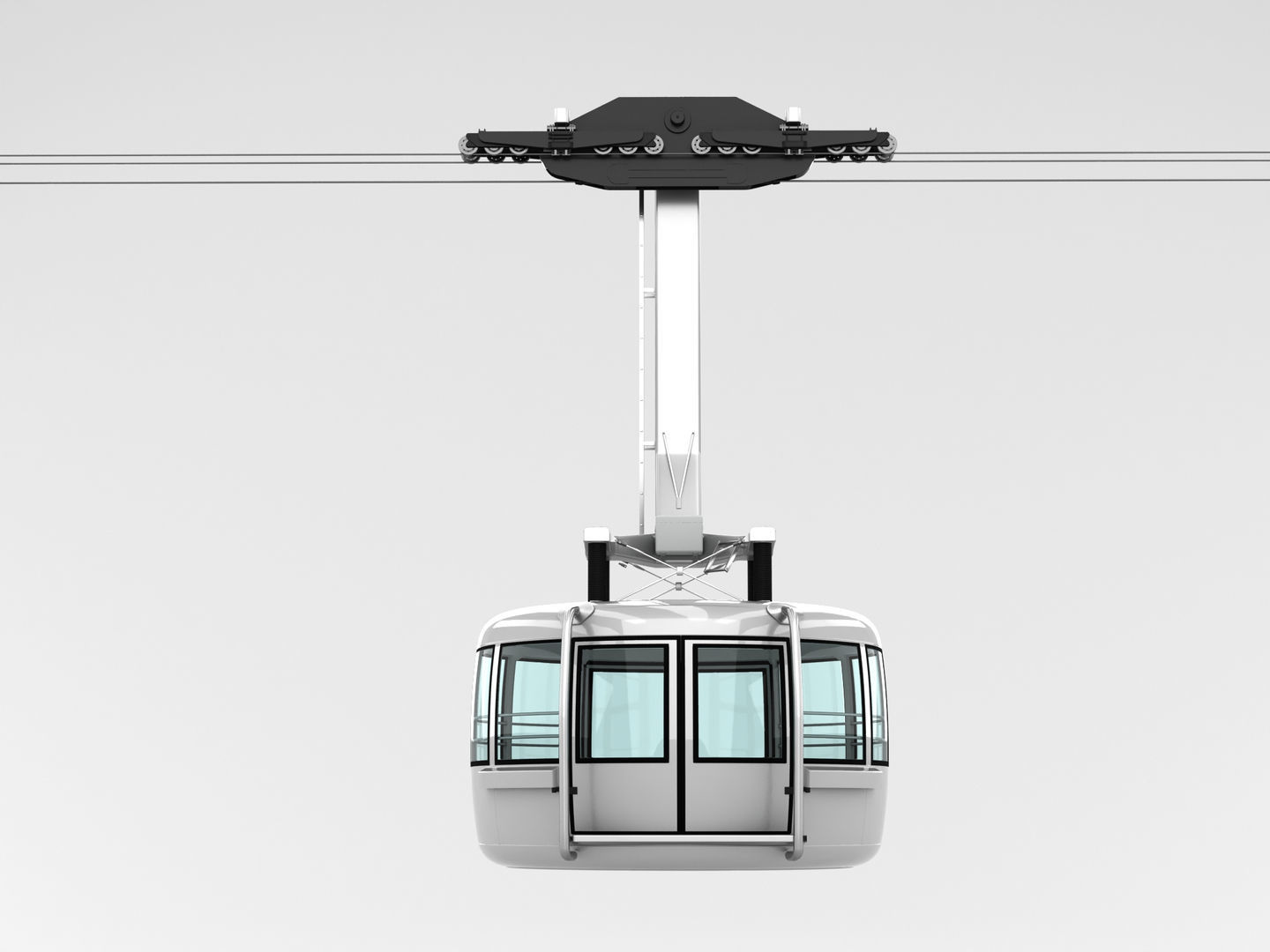 Cable Car Ski Lift 3D model_6