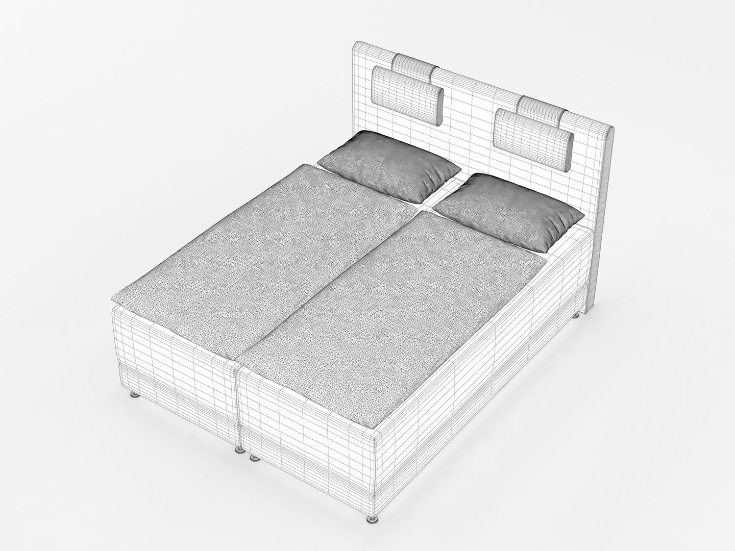 Single Bed x 2 3D model CGTrader