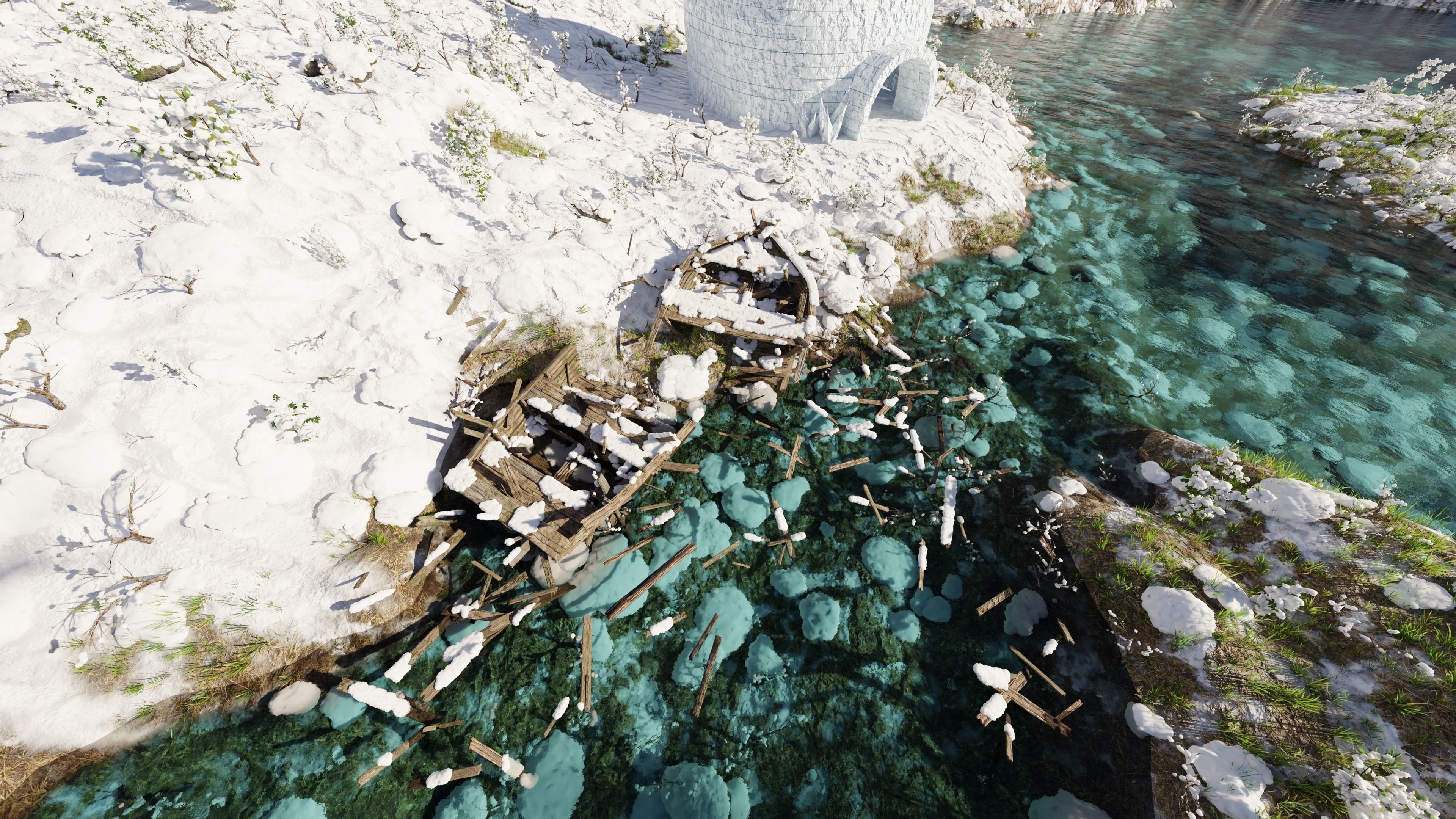 Igloo Snow landscape Scene 3D model_2