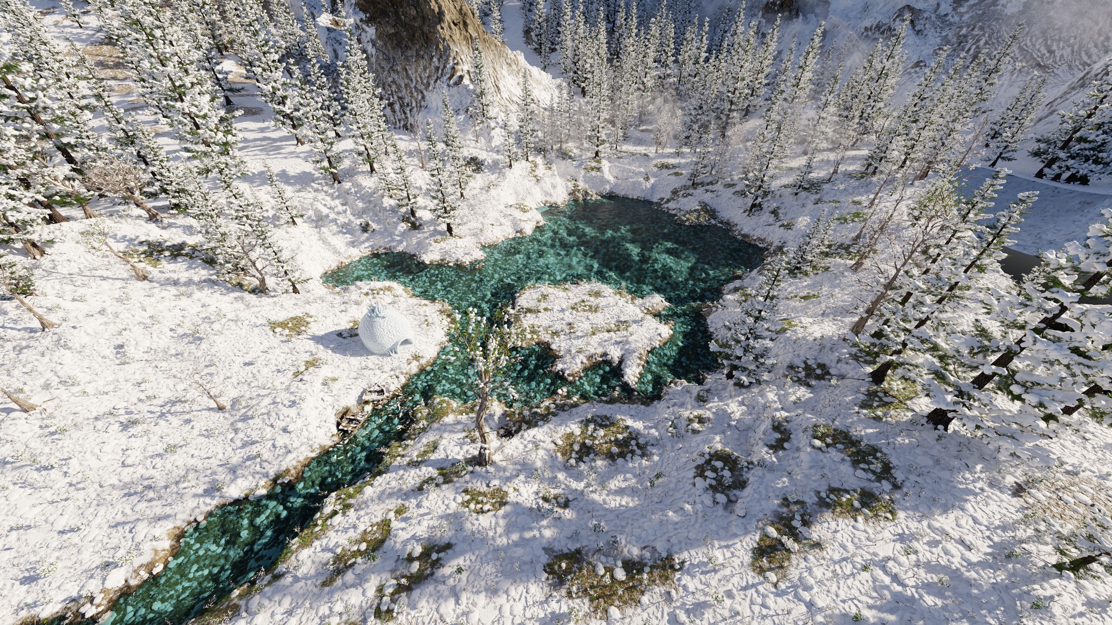 Igloo Snow landscape Scene 3D model_12