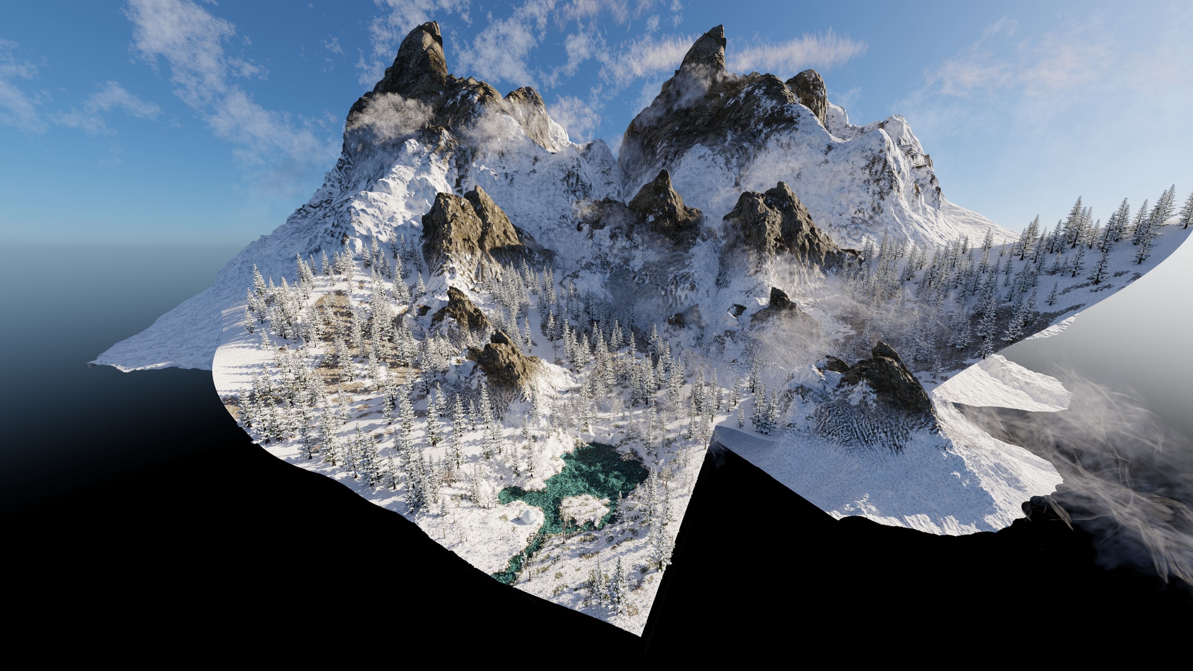 Igloo Snow landscape Scene 3D model_14