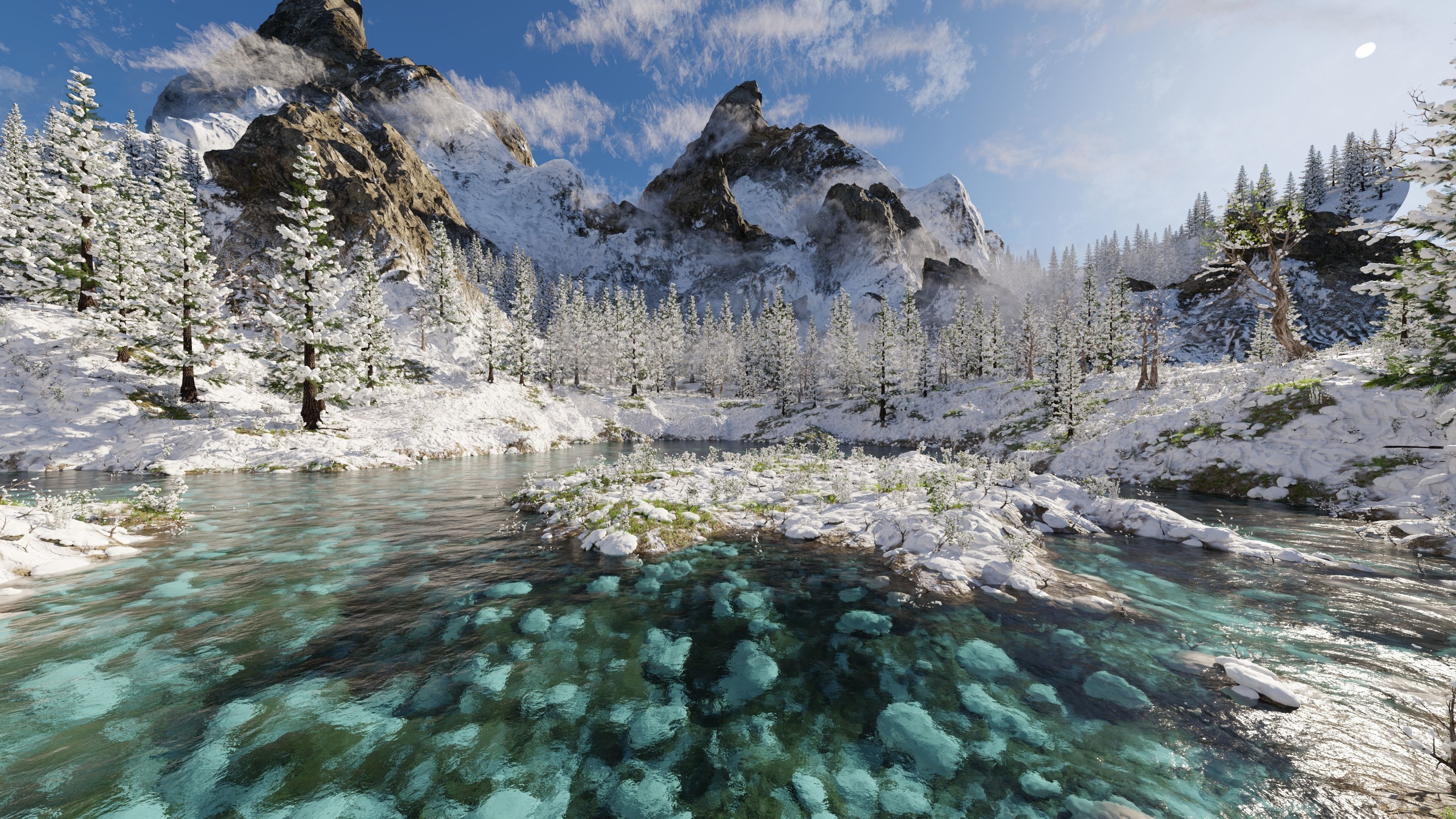 Igloo Snow landscape Scene 3D model_7