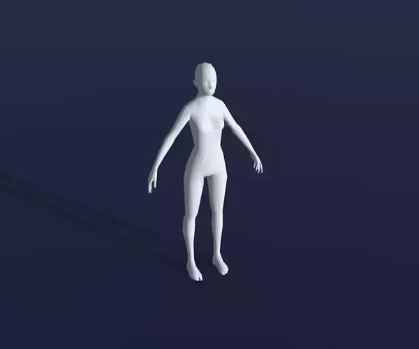 Female Body Base Mesh 28 Animations 3D Model 1k Polygons Low-poly 3D model