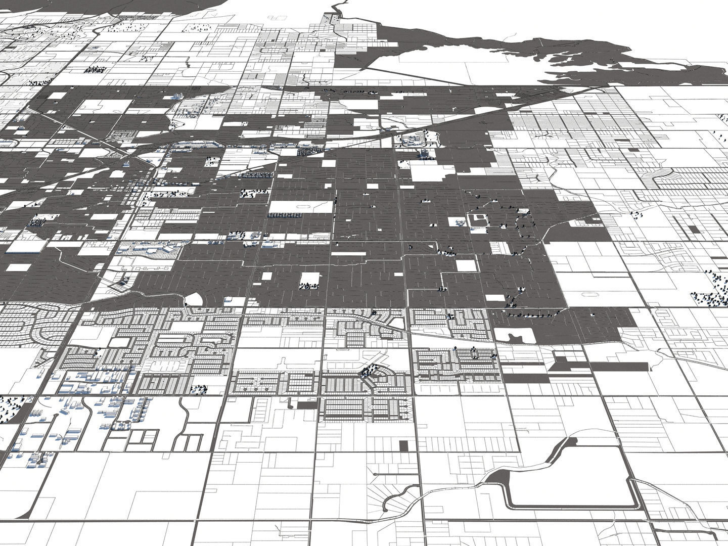 Fresno 50x50km 3D City Map 3D model_25