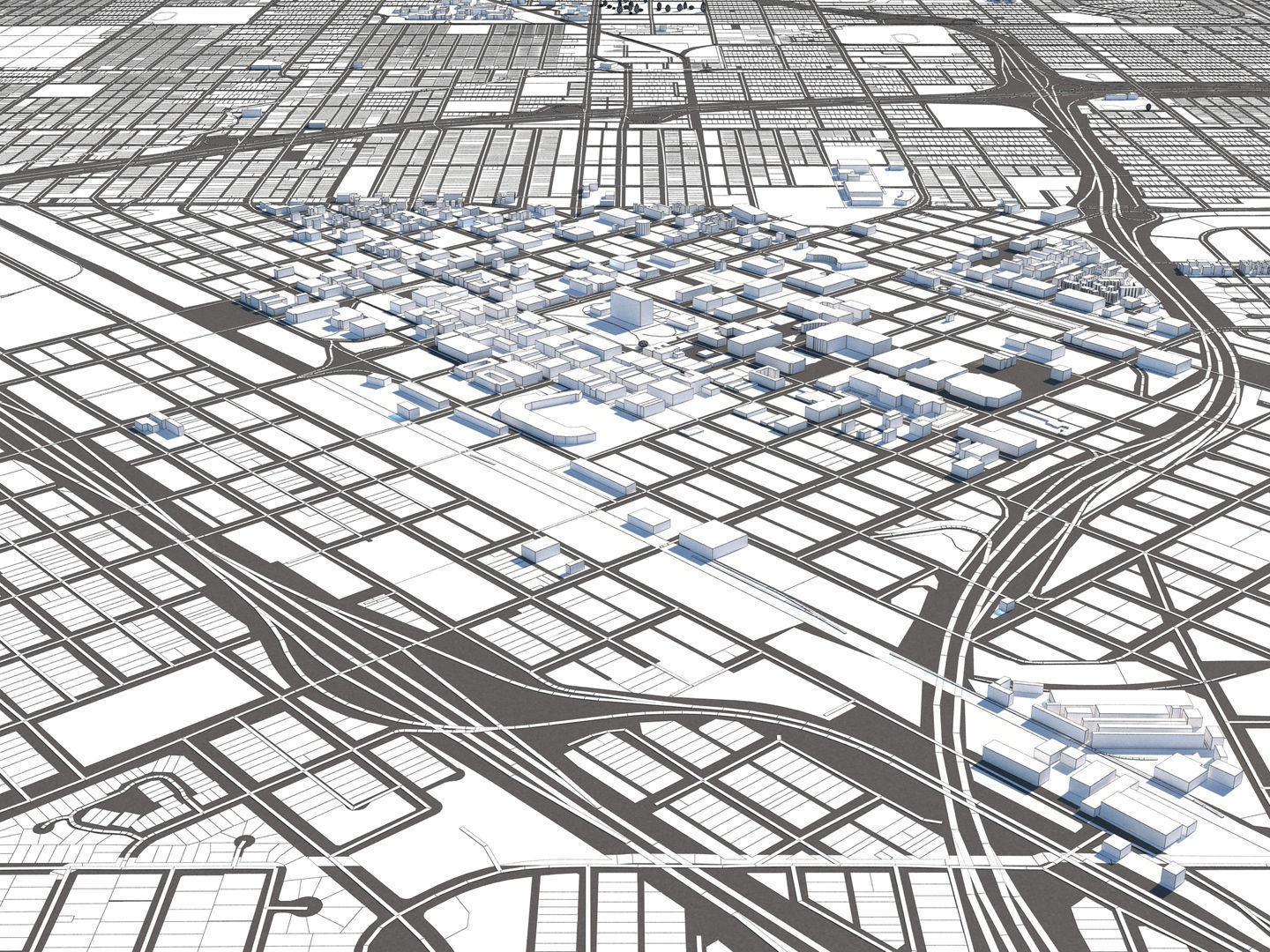 Fresno 50x50km 3D City Map 3D model_26