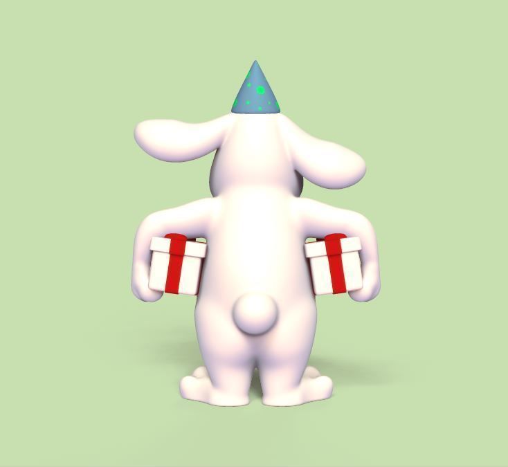 Rabbit Gift 3D print model_3