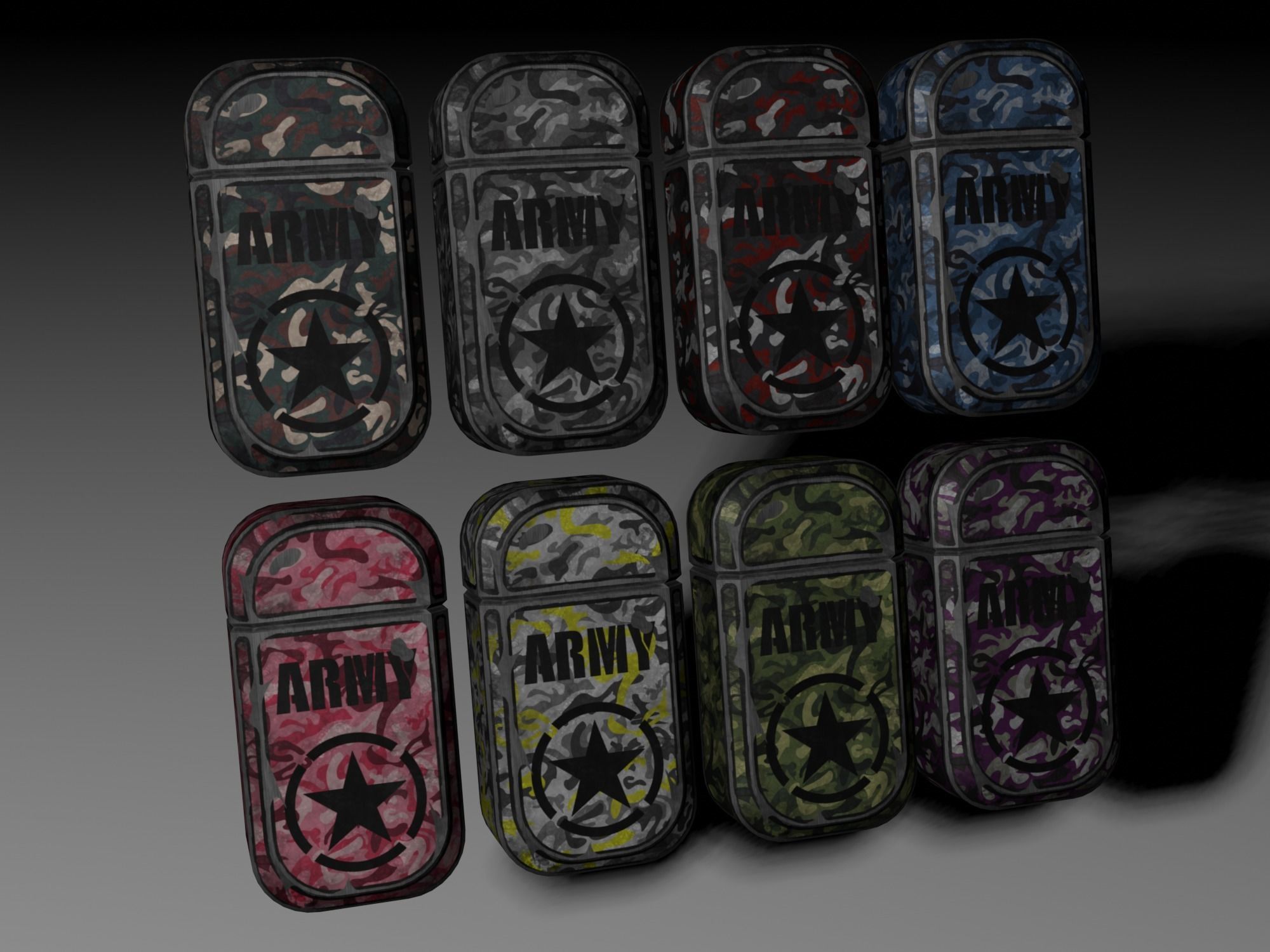 Lighter with pentagram Low-poly 3D model_11