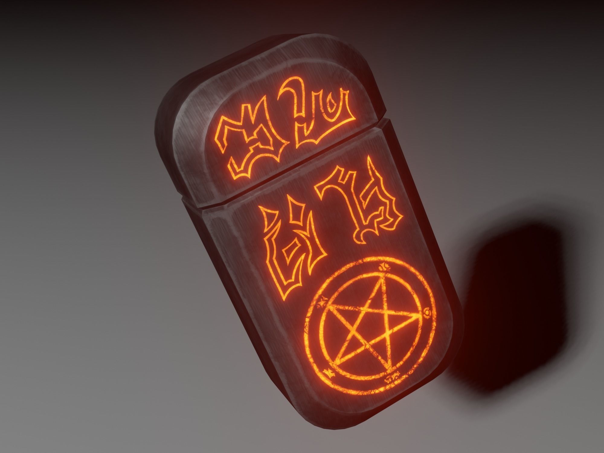 Lighter with pentagram Low-poly 3D model_4