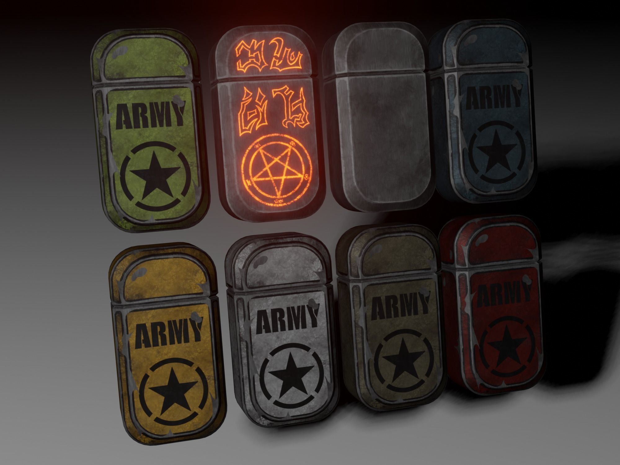 Lighter with pentagram Low-poly 3D model_10